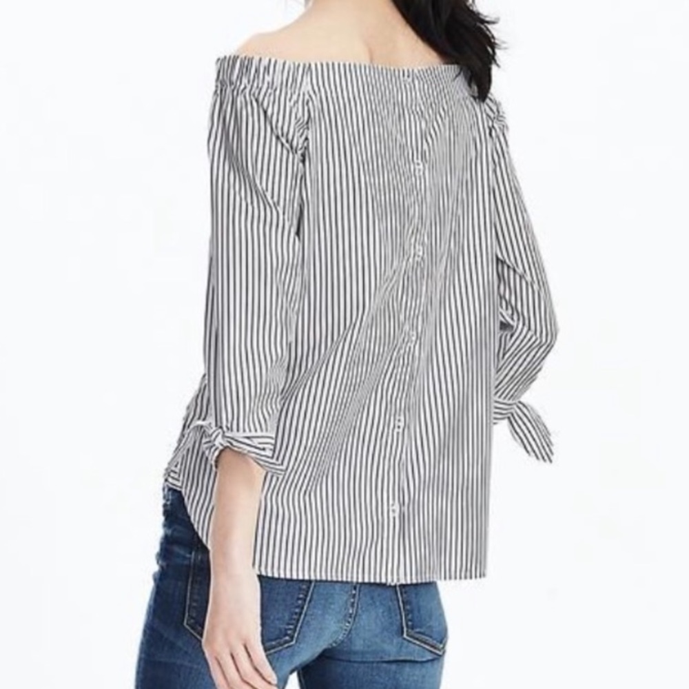 Banana Republic Off the Shoulder Striped Top